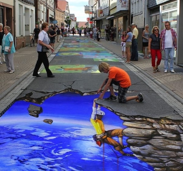 3-D street art